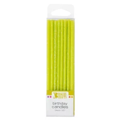 Bakery Crafts Glitter Slim Lime Birthday Candles
