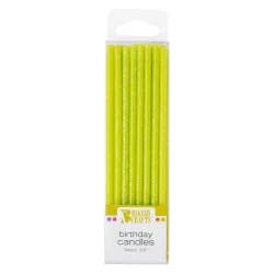 Bakery Crafts Glitter Slim Lime Birthday Candles