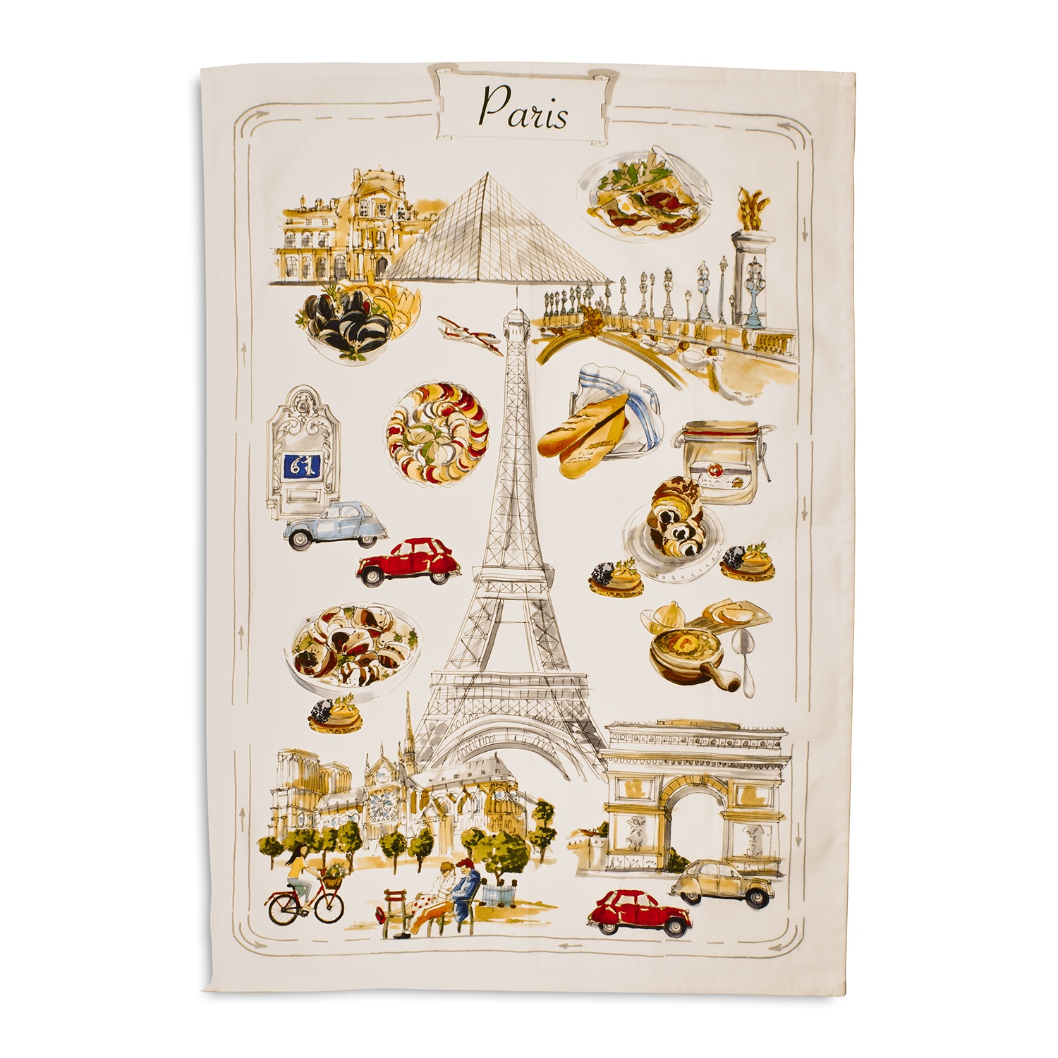 slide 1 of 1, Sur La Table France Map Kitchen Towel, 28 in x 20 in