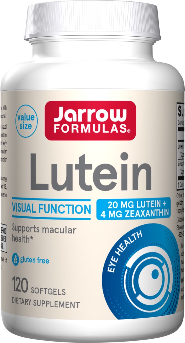 slide 2 of 2, Jarrow Formulas Lutein 20 mg with 4 mg Zeaxanthin - 120 Softgels - Supports Eye & Macular Health & Visual Function - Dietary Supplement - 120 Servings, 1 ct