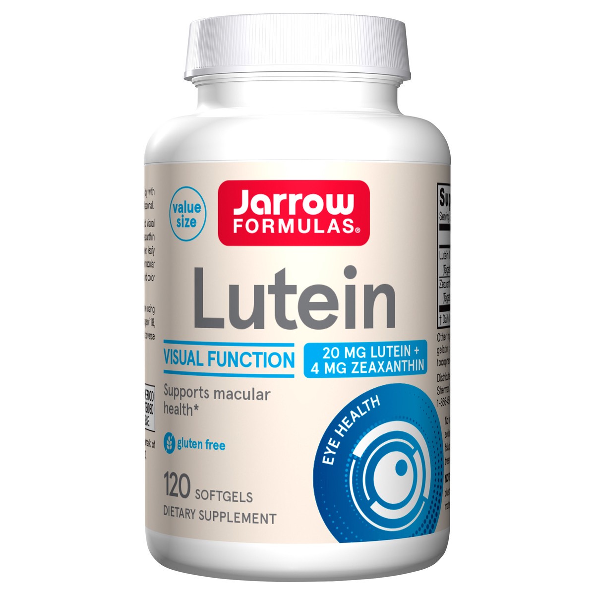 slide 1 of 2, Jarrow Formulas Lutein 20 mg with 4 mg Zeaxanthin - 120 Softgels - Supports Eye & Macular Health & Visual Function - Dietary Supplement - 120 Servings, 1 ct