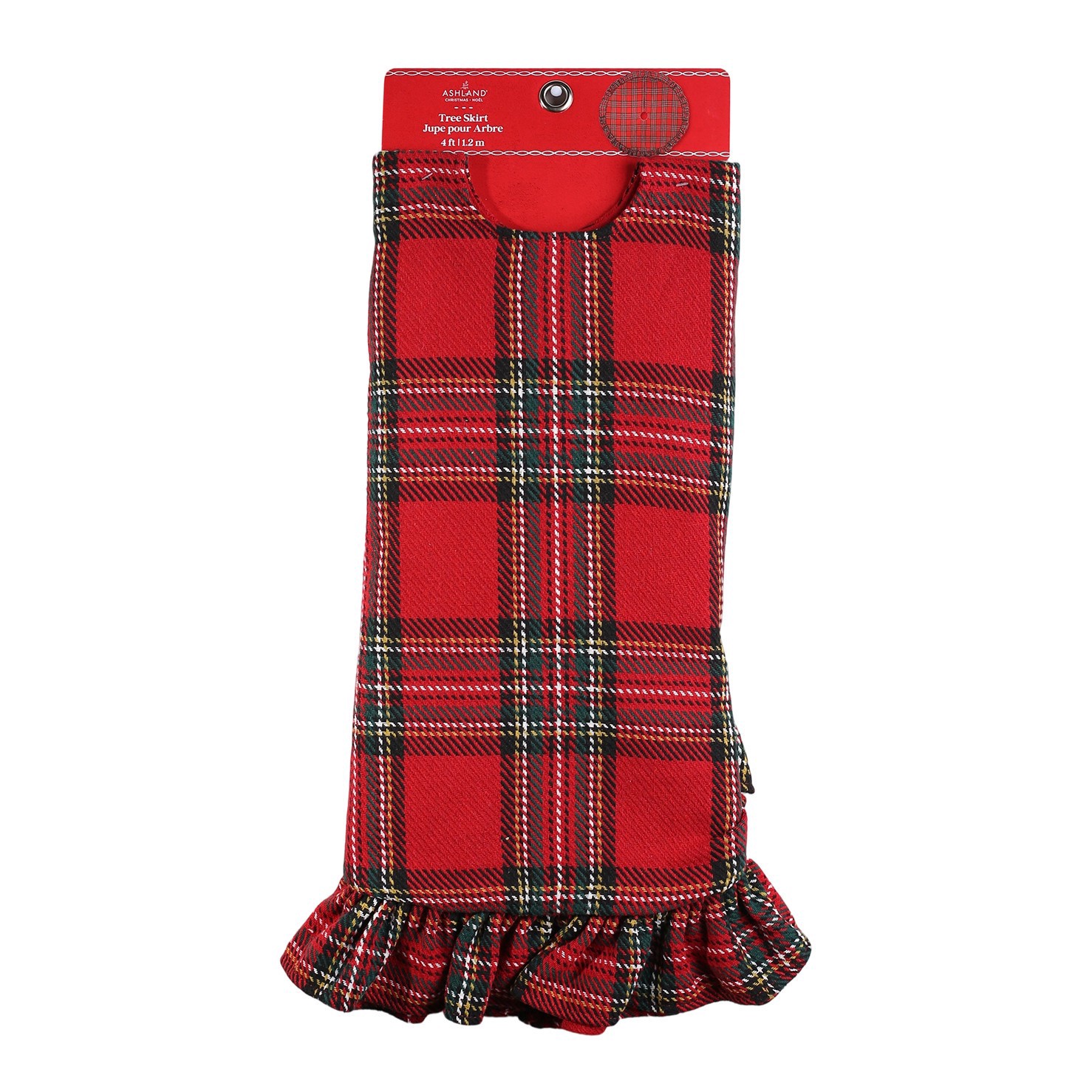 slide 2 of 2, 4ft. Red Tartan Plaid Tree Skirt By Ashland, 4 ft