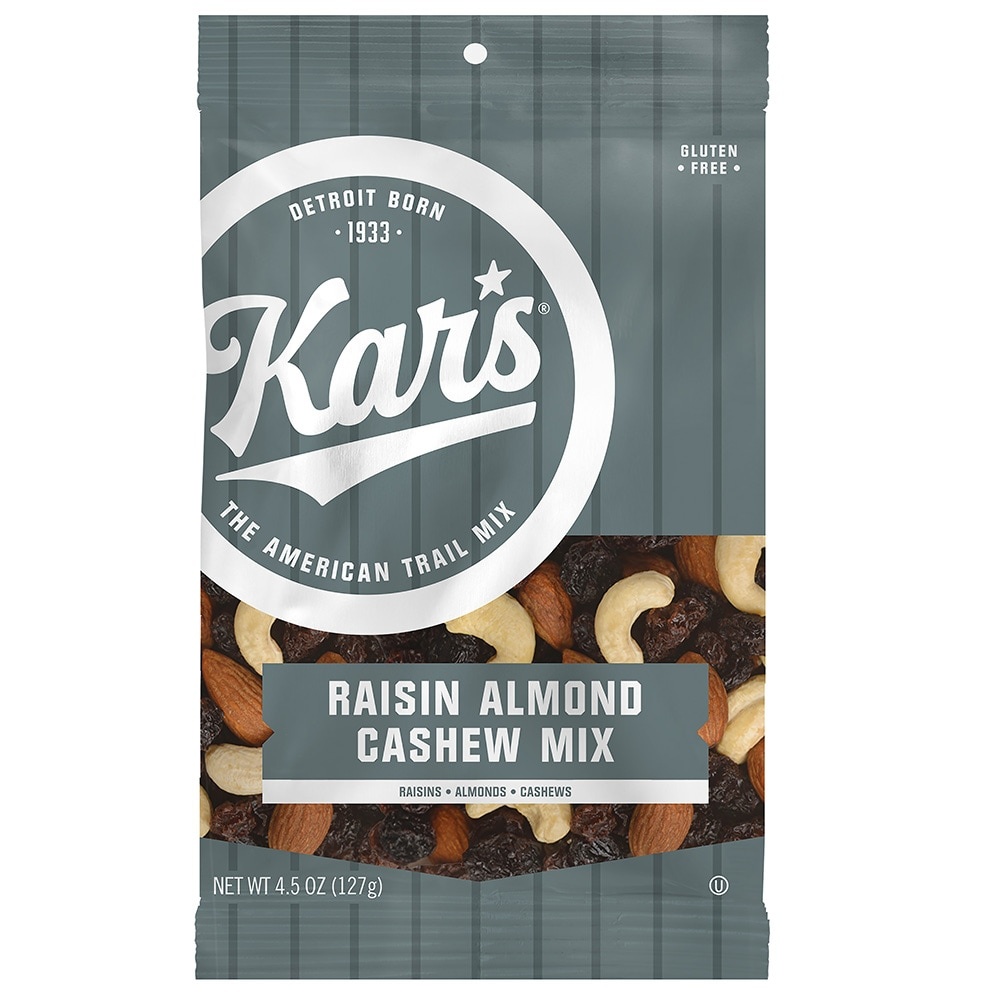 slide 1 of 1, Kar's Raisin Almond Cashew, 4.5 oz