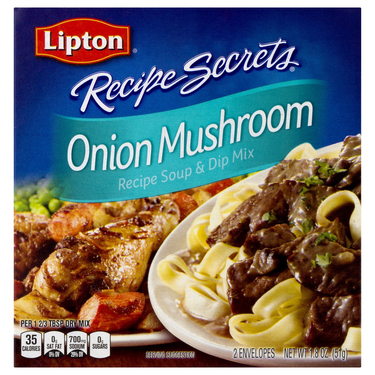 slide 1 of 9, Lipton Onion Mushroom Recipe Soup & Dip Mix 2.0 ea, 2 ct