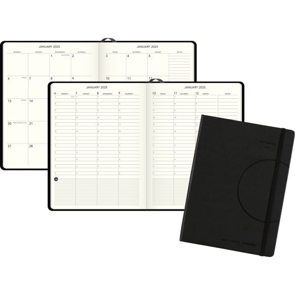 slide 4 of 4, At-A-Glance Plan. Write. Remember. Weekly/Monthly Appointment Book Planner, 7-1/2'' X 10'', Black, January To December 2024, 70695005, 1 ct