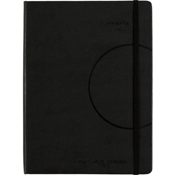 slide 1 of 4, At-A-Glance Plan. Write. Remember. Weekly/Monthly Appointment Book Planner, 7-1/2'' X 10'', Black, January To December 2024, 70695005, 1 ct