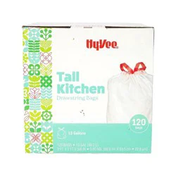 Hy-Vee Drawstring Tall Kitchen Bags, 13 Gallon