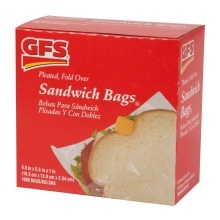 slide 1 of 1, GFS Pleated Fold Over Sandwich Bags, 1000 ct