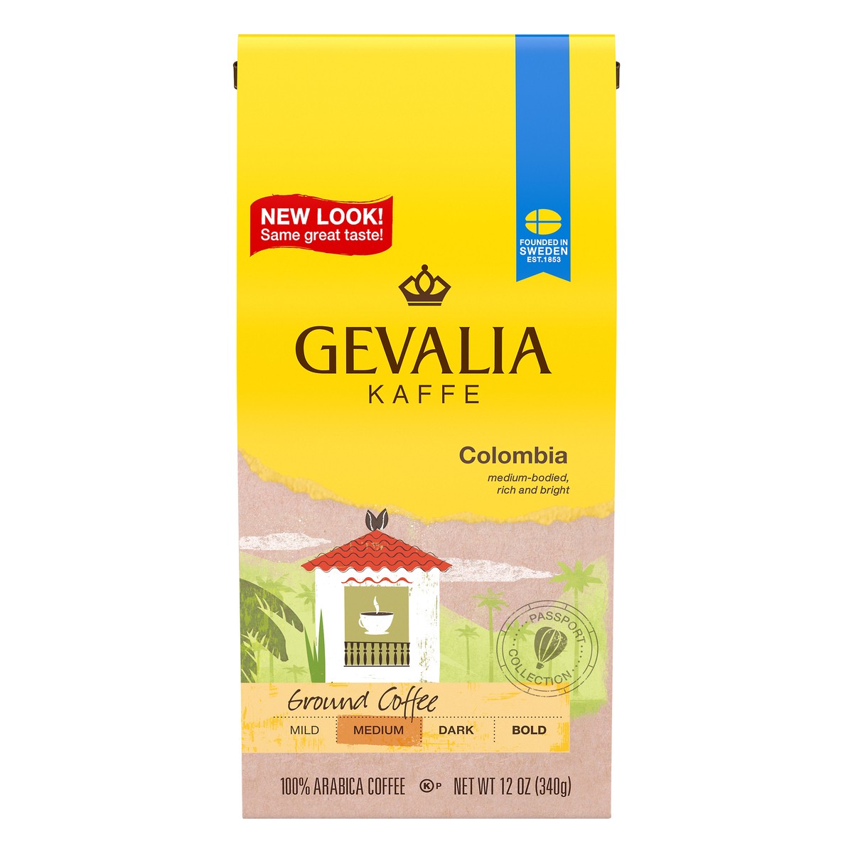 slide 1 of 4, Gevalia Kaffe Colombia Medium Roast Ground Coffee, 12 oz