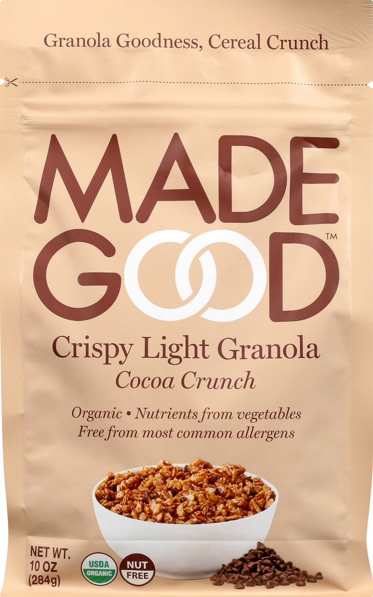 slide 1 of 9, MadeGood Crispy Light Cocoa Crunch Granola 10 oz, 10 oz