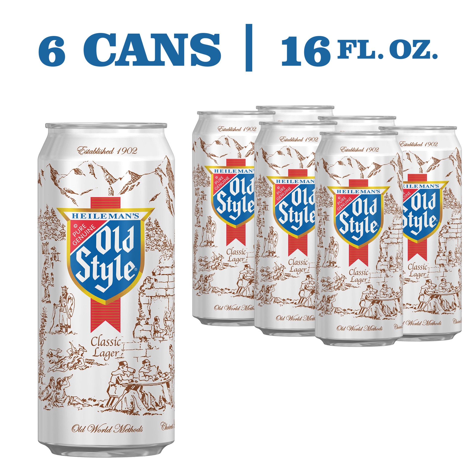 slide 3 of 9, Pabst Old Style Lager, 6 Pack, 16 oz Cans, 6 ct; 16 oz