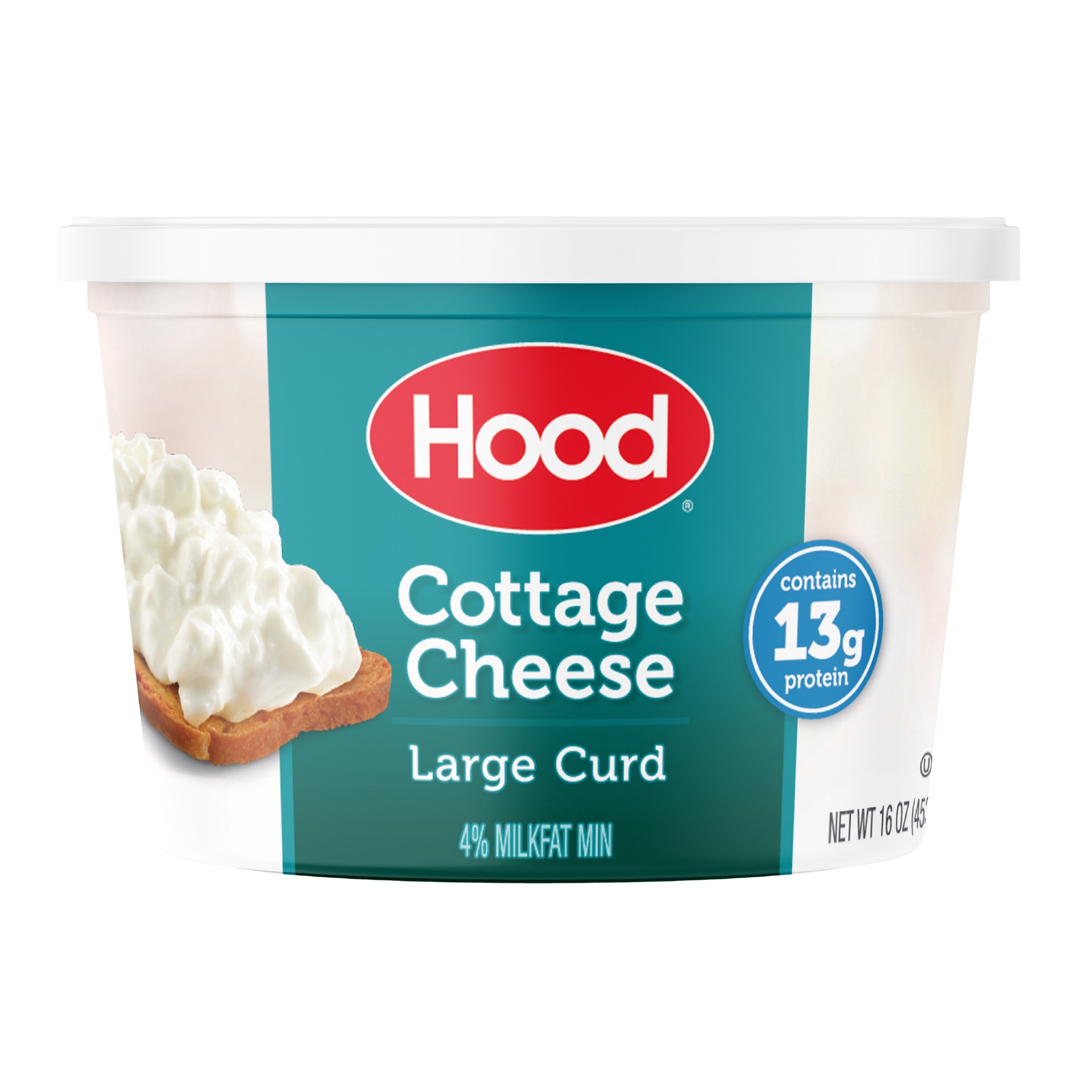 slide 1 of 8, Hood Large Curd Cottage Cheese, 16 oz, 16 oz