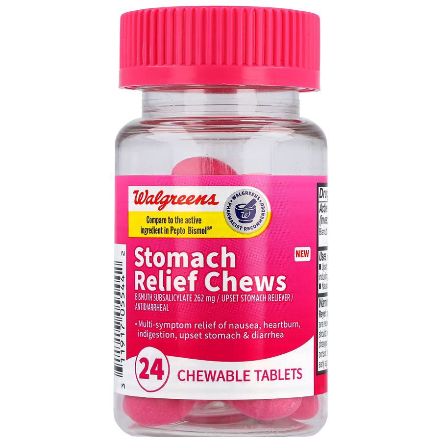 slide 1 of 4, Walgreens Stomach Relief Chews, 24 ct
