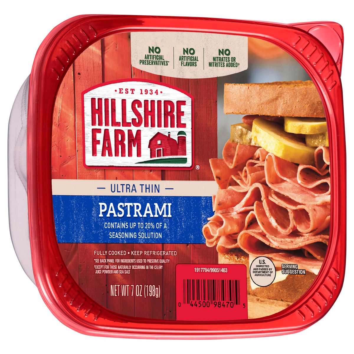 slide 2 of 5, Hillshire Farm Ultra Thin Sliced Deli Lunch Meat, Pastrami, 7 oz, 198.45 g