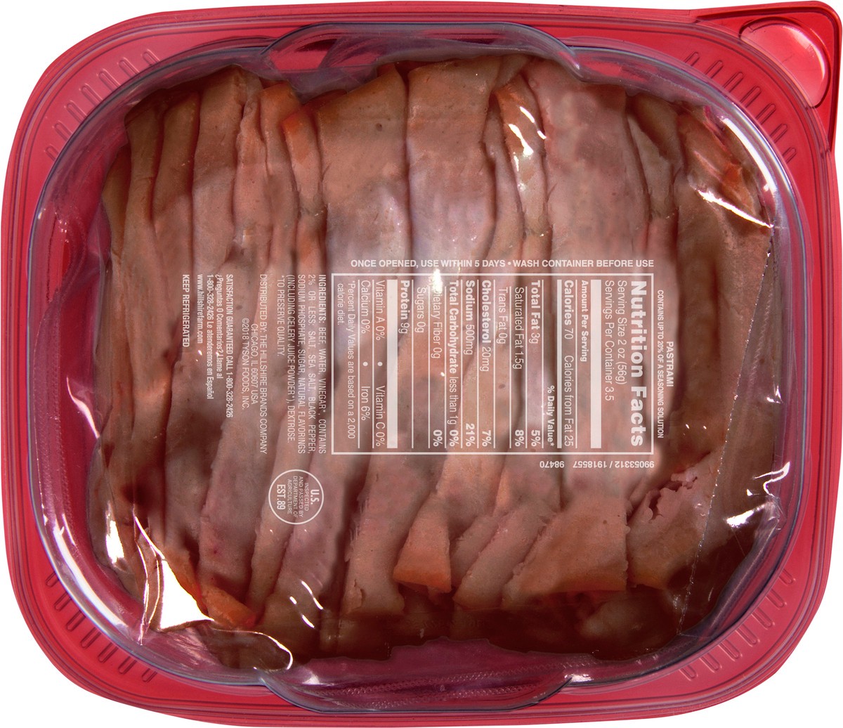 slide 4 of 5, Hillshire Farm Ultra Thin Sliced Deli Lunch Meat, Pastrami, 7 oz, 198.45 g