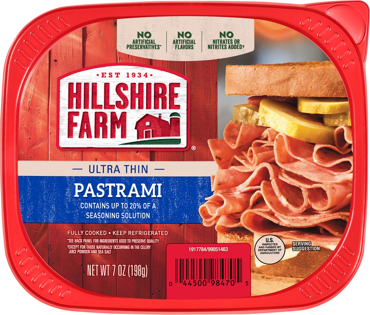 slide 5 of 5, Hillshire Farm Ultra Thin Sliced Deli Lunch Meat, Pastrami, 7 oz, 198.45 g