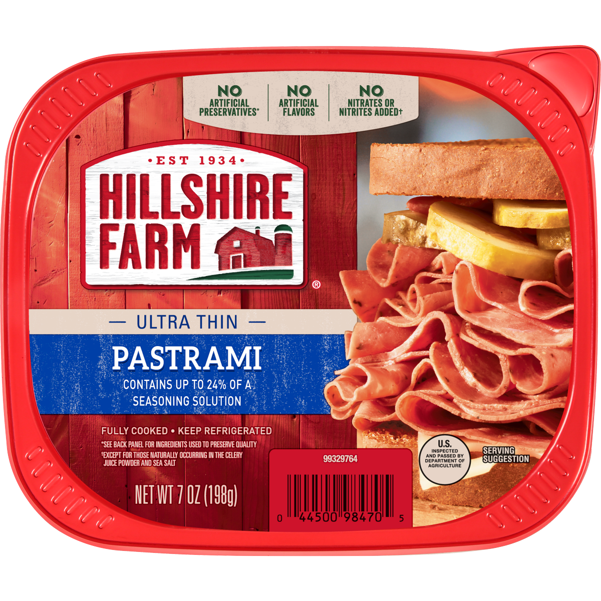 slide 1 of 5, Hillshire Farm Ultra Thin Sliced Deli Lunch Meat, Pastrami, 7 ounces, 7 oz
