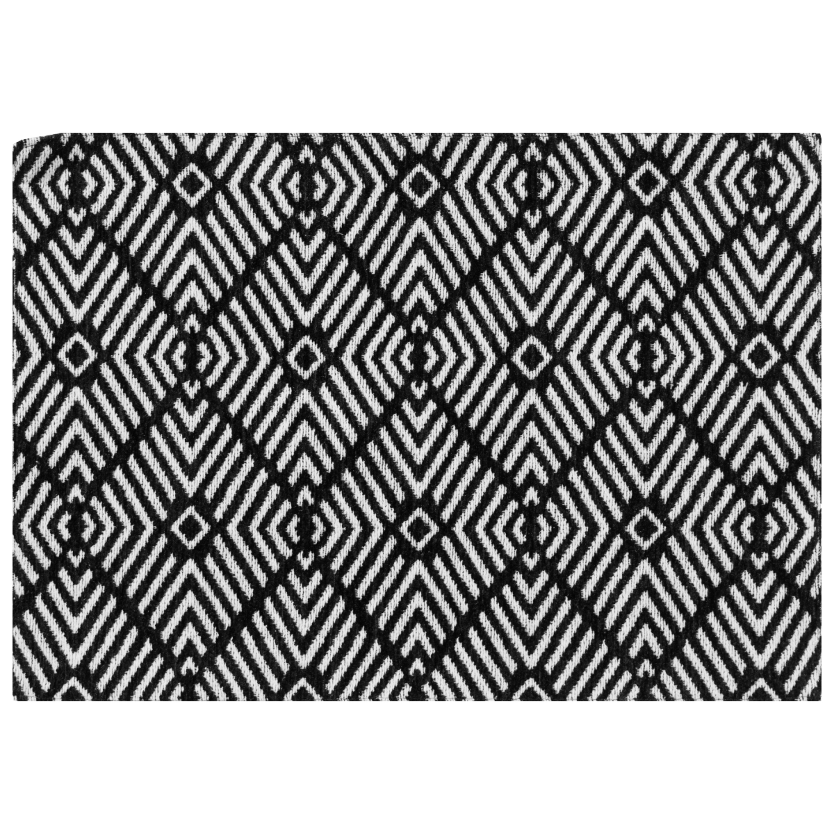 slide 1 of 5, Room & Retreat Geometric Diamonds Placemat Black, 13 in x 18 in, 1 ct