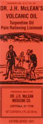 Dr. J.H. McLean's Volcanic Oil Turpentine Oil Pain Relieving Liniment 2 oz