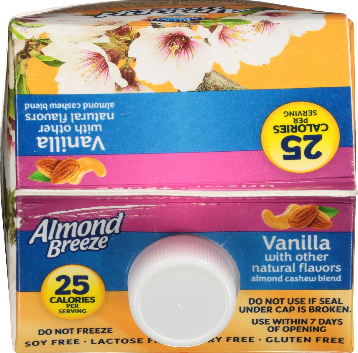 slide 5 of 14, Almond Breeze Blue Diamond Almond Breeze Unsweetened Vanilla Almondmilk Cashewmilk Blend 0.5 gal. Carton, 1.89 liter