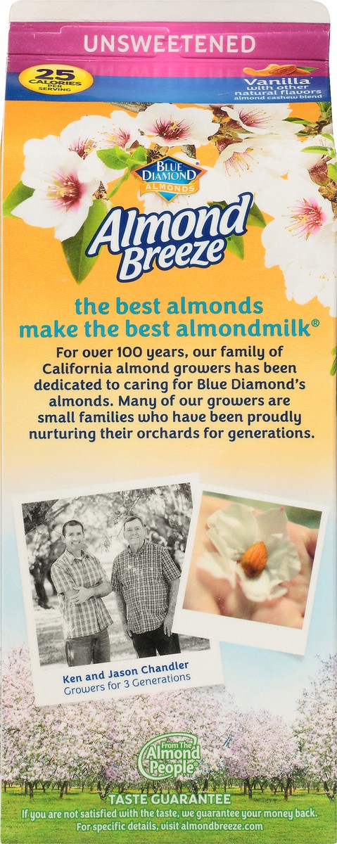 slide 11 of 14, Almond Breeze Blue Diamond Almond Breeze Unsweetened Vanilla Almondmilk Cashewmilk Blend 0.5 gal. Carton, 1.89 liter