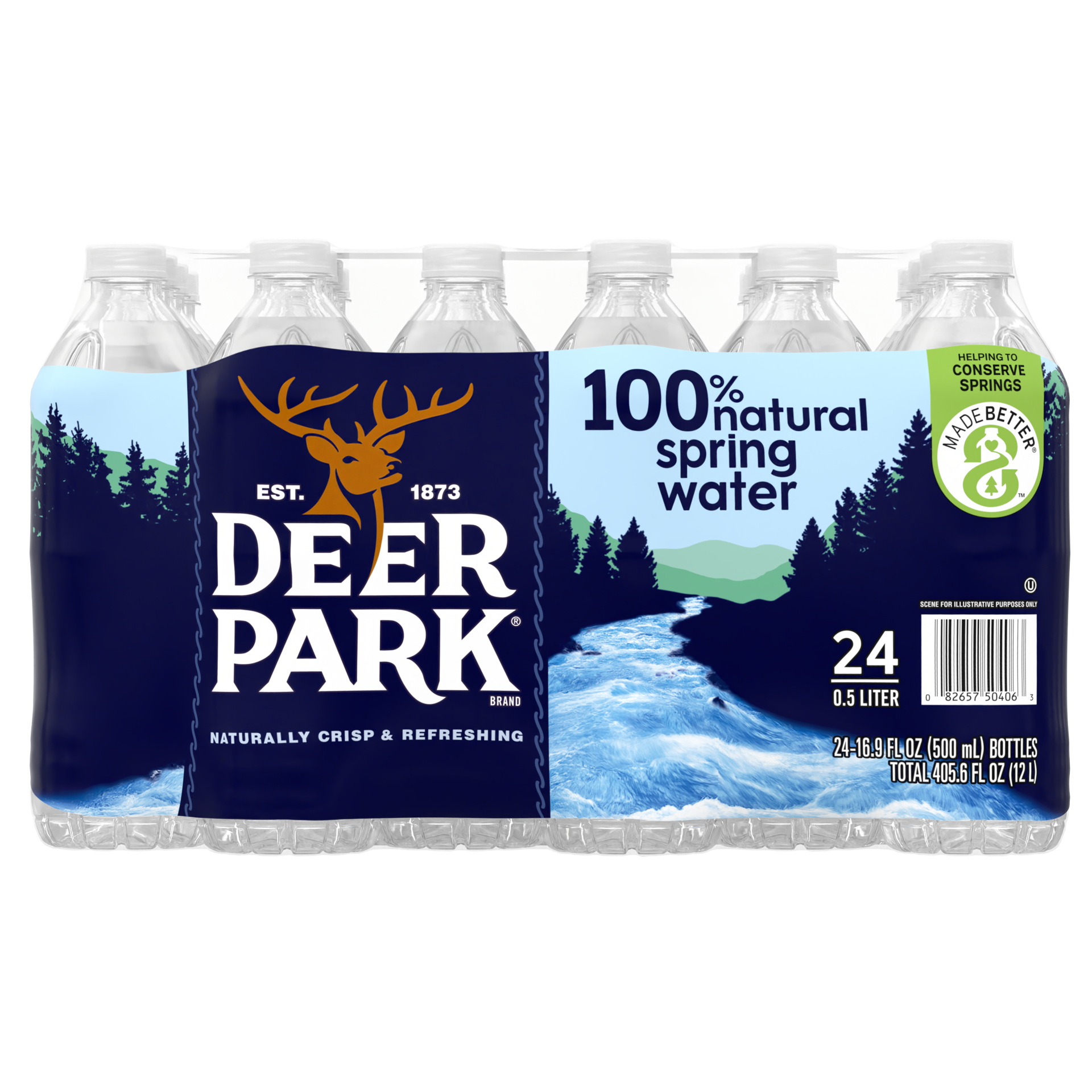 slide 1 of 8, DEER PARK Brand 100% Natural Spring Water, 16.9-ounce plastic bottles (Pack of 24), 16.9 fl oz