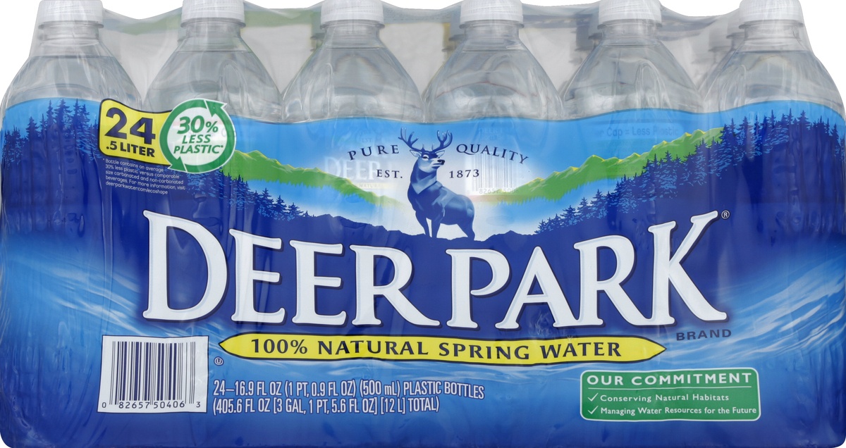 slide 4 of 4, Deer Park Brand 100% Natural Spring Water Bottles, 24 ct; 16.9 fl oz