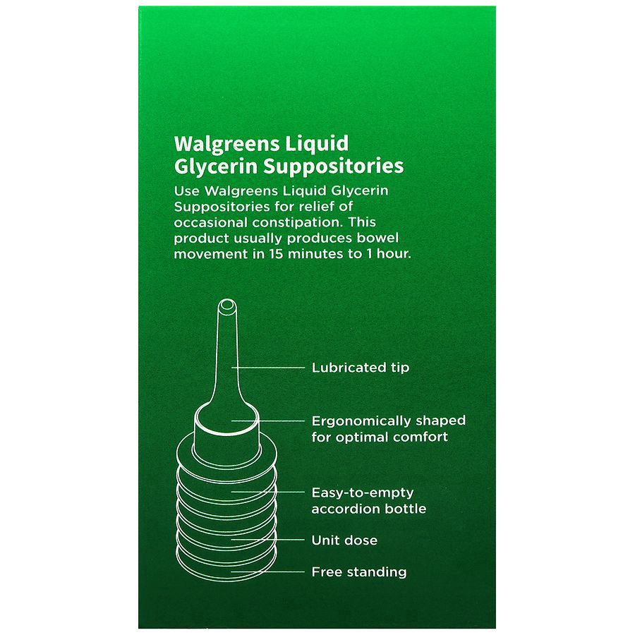 slide 2 of 4, Walgreens Liquid Glycerin Suppositories, 0.25 fl oz x 6 ct