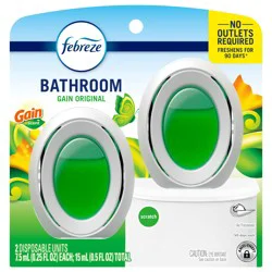 Febreze Bathroom Air Freshener, Odor-Fighting, Gain Original Scent, 2 Count