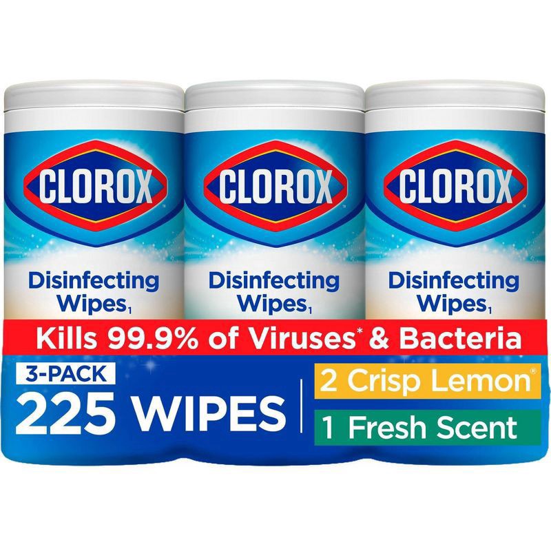 slide 1 of 5, Clorox Disinfecting Wipes Value Pack, Bleach Free Cleaning Wipes, 75 Count Each, Pack of 3 (30208) (Package May Vary), 3 ct