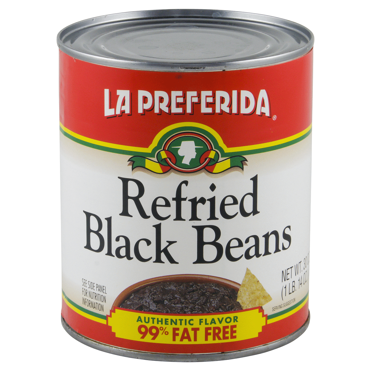 slide 1 of 1, La Preferida Refried Black Beans, 30 oz