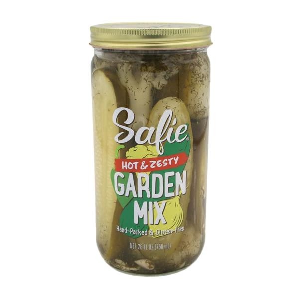 slide 1 of 1, Safie Pickles Garden Mix Hot Zesty, 5.33 oz