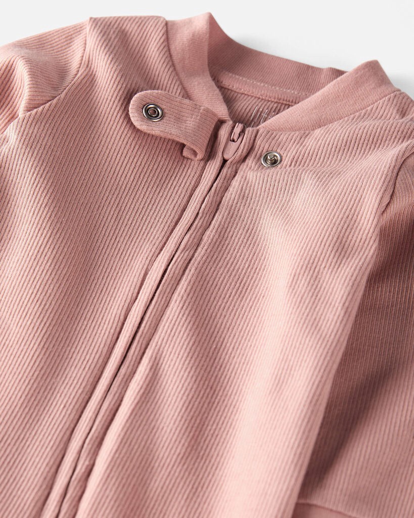 slide 3 of 3, Littleplanet Baby Organic Cotton Sleep & Play Pajamas in Pink Dusty Rose 6M, 1 ct