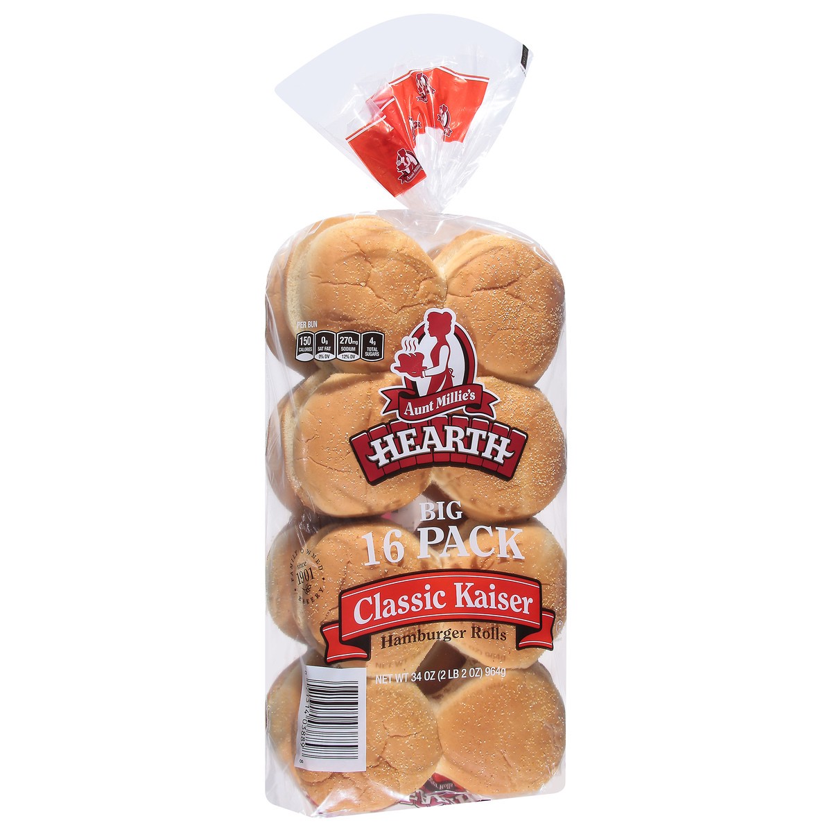 slide 2 of 14, Aunt Millie's Hearth Classic Kaiser Hamburger Rolls 16 ea, 16 ct