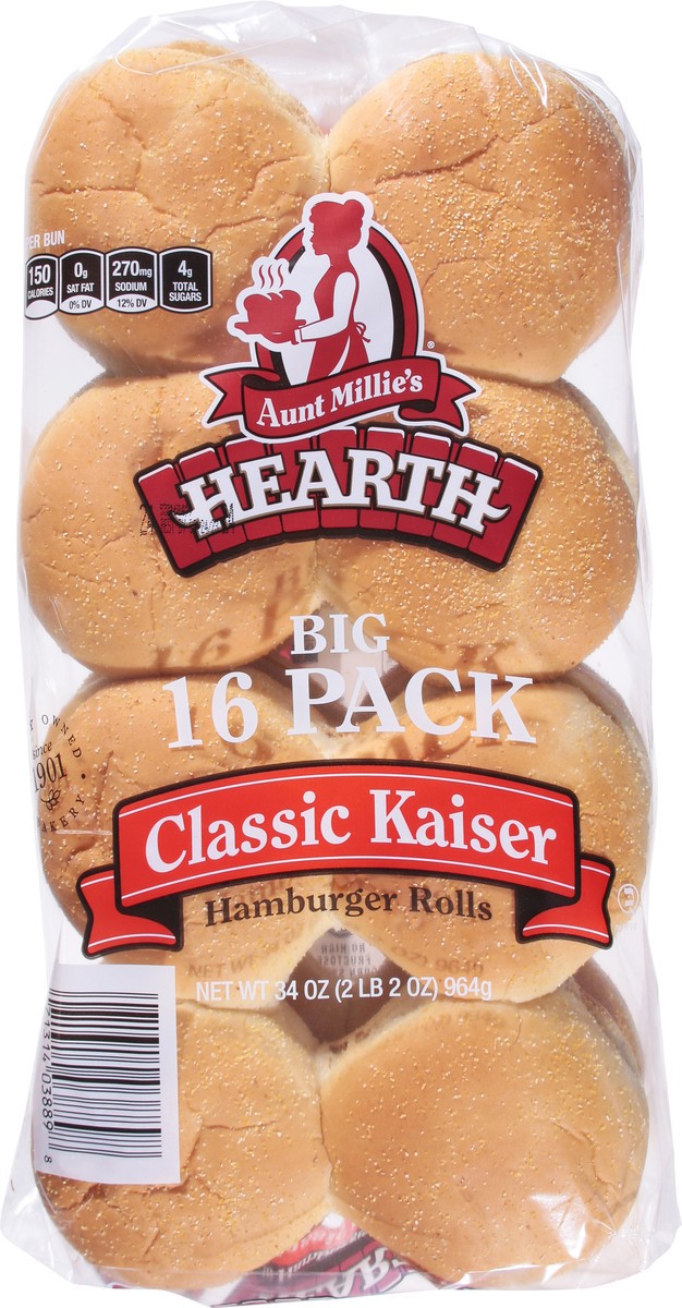 slide 10 of 14, Aunt Millie's Hearth Classic Kaiser Hamburger Rolls 16 ea, 16 ct