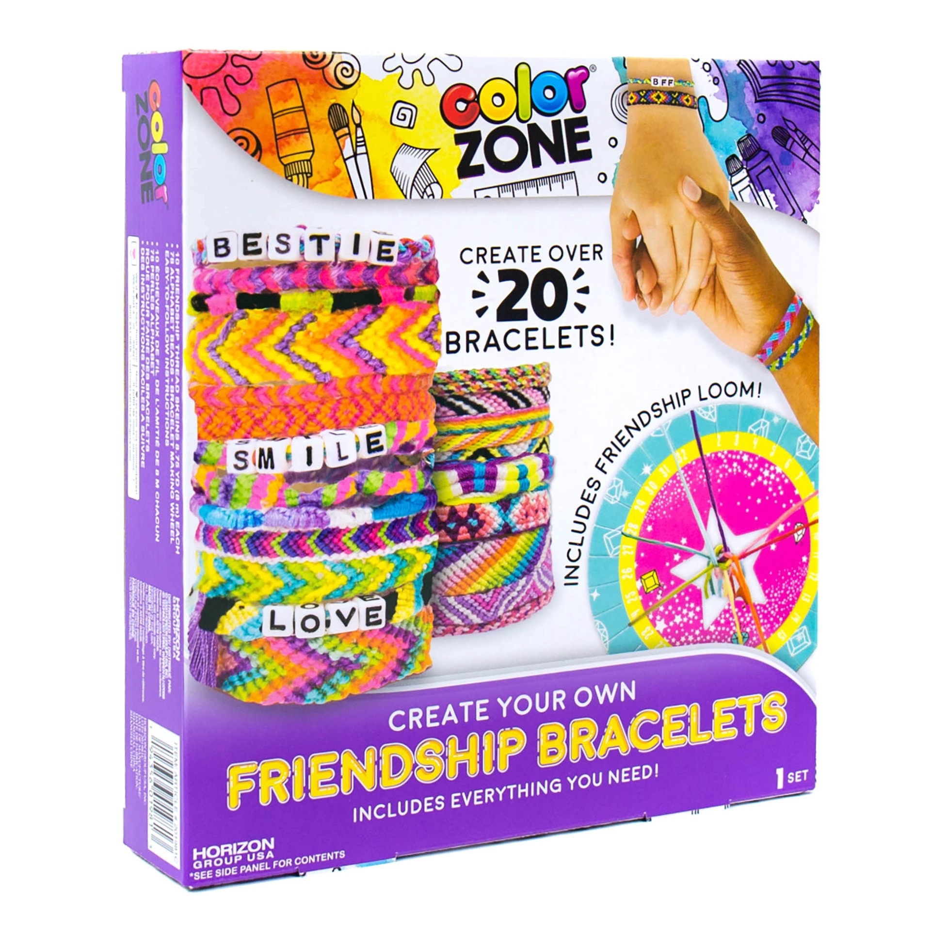 slide 5 of 5, Color Zone Create Your Own Friendship Bracelets, create over 20 bracelets