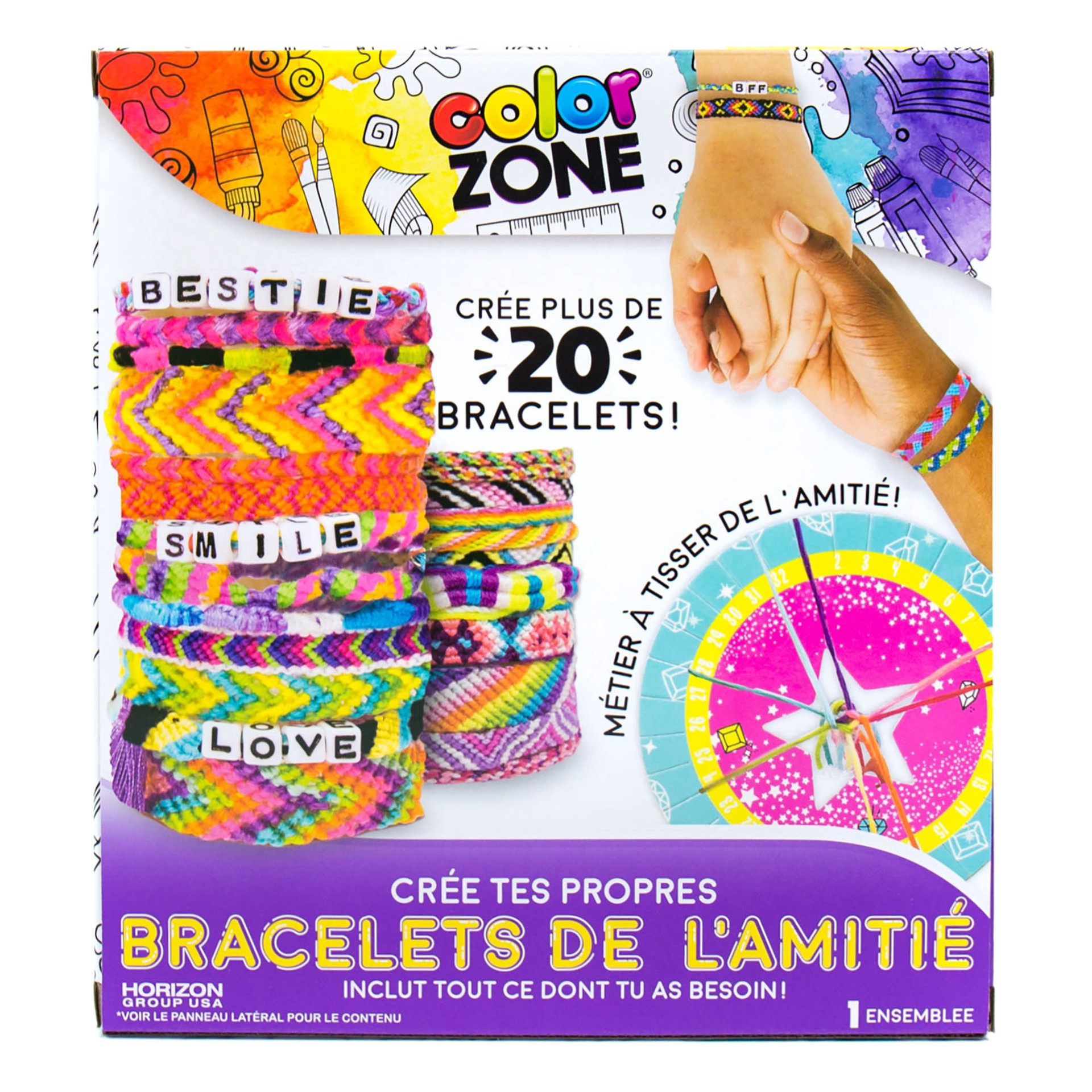 slide 4 of 5, Color Zone Create Your Own Friendship Bracelets, create over 20 bracelets