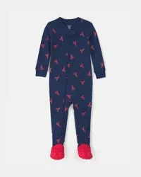 Carters Baby Boy Lobster 100% Cotton Snug Fit 1-Piece Pajama Set - Blue Navy 18M
