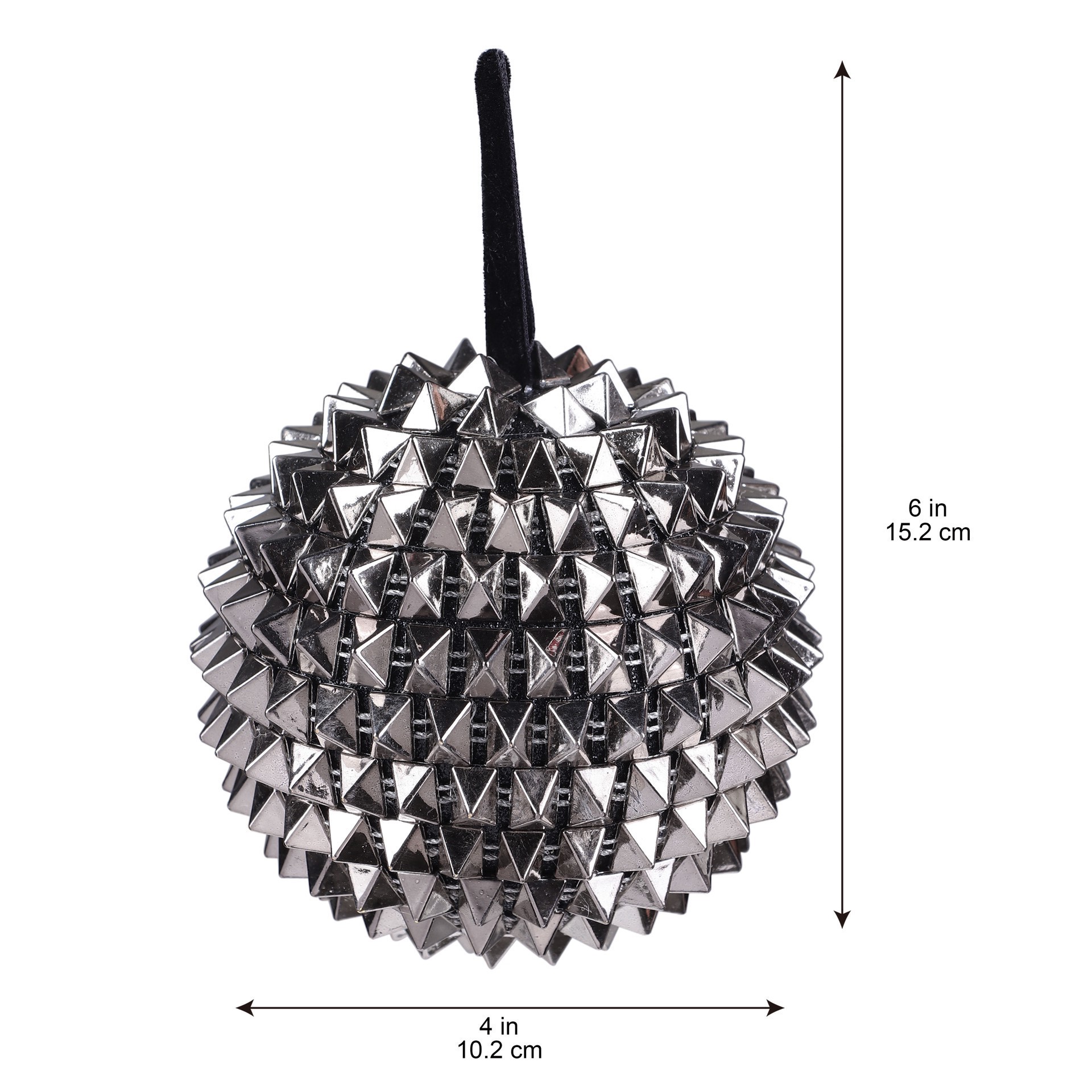 slide 4 of 5, 4" Silver Spikes Ball Ornament By Ashland, 4 in x 4 in x 4 in