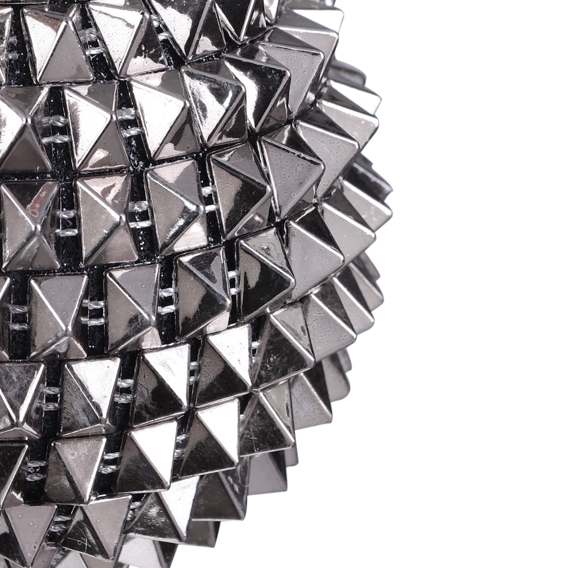 slide 5 of 5, 4" Silver Spikes Ball Ornament By Ashland, 4 in x 4 in x 4 in