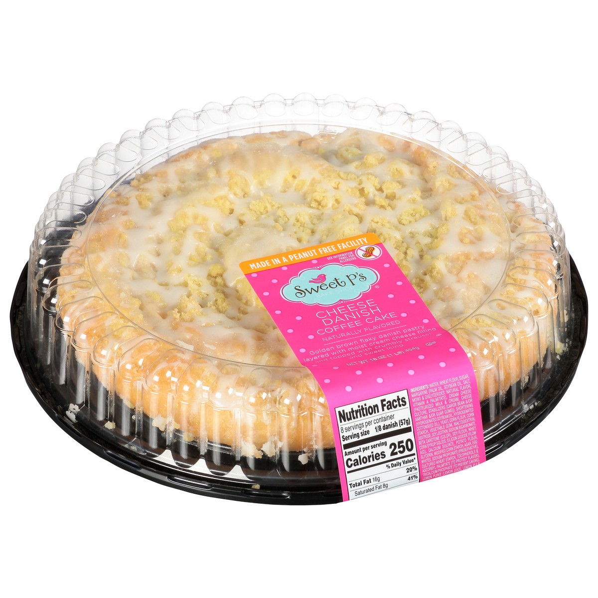 slide 9 of 16, Sweet P's Bake Shop Cheese Danish Coffee Cake 16 oz, 16 oz