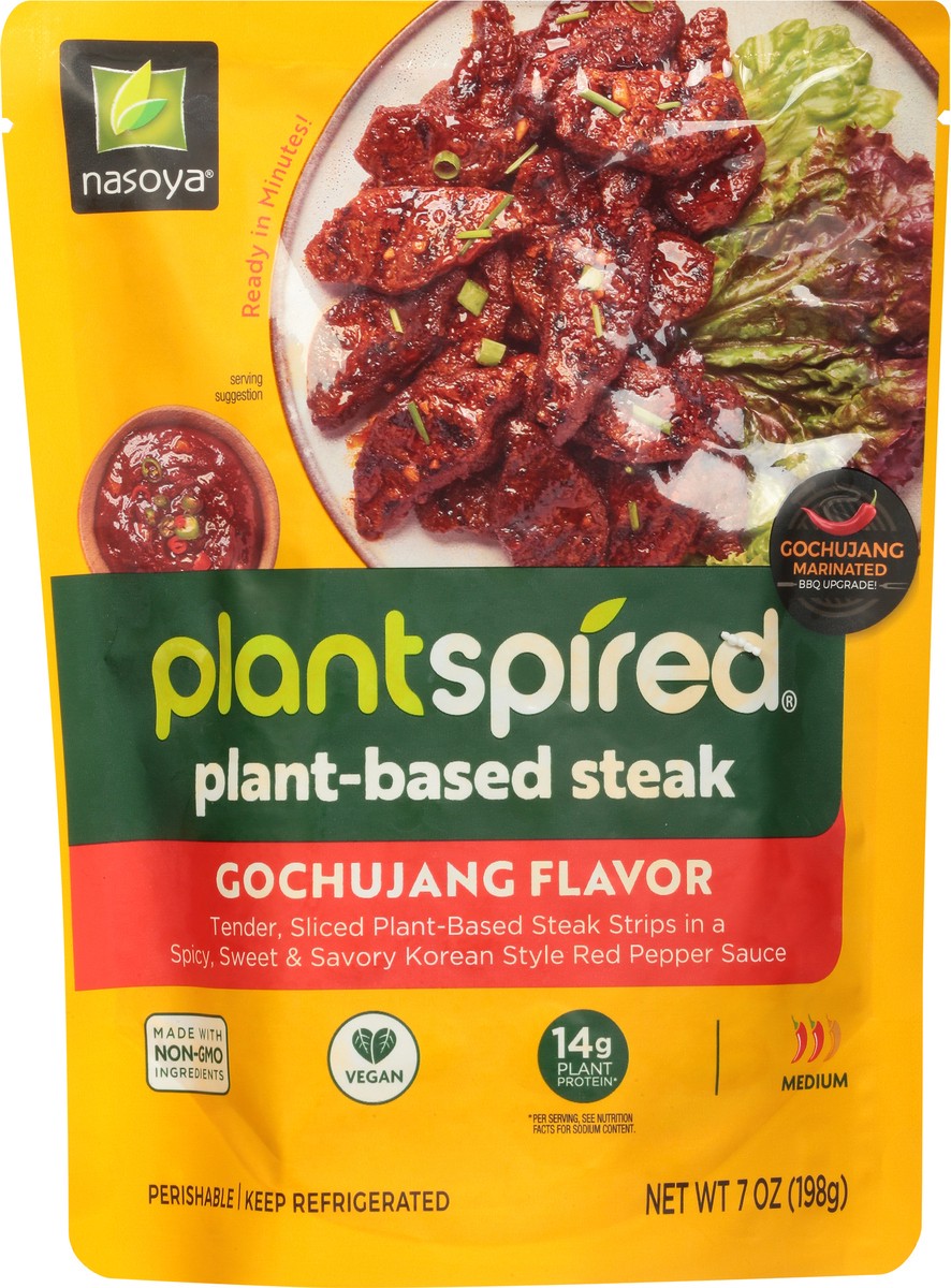 slide 3 of 9, Nasoya Plantspired Medium Gochujang Flavor Plant-Based Steak 7 oz, 7 oz