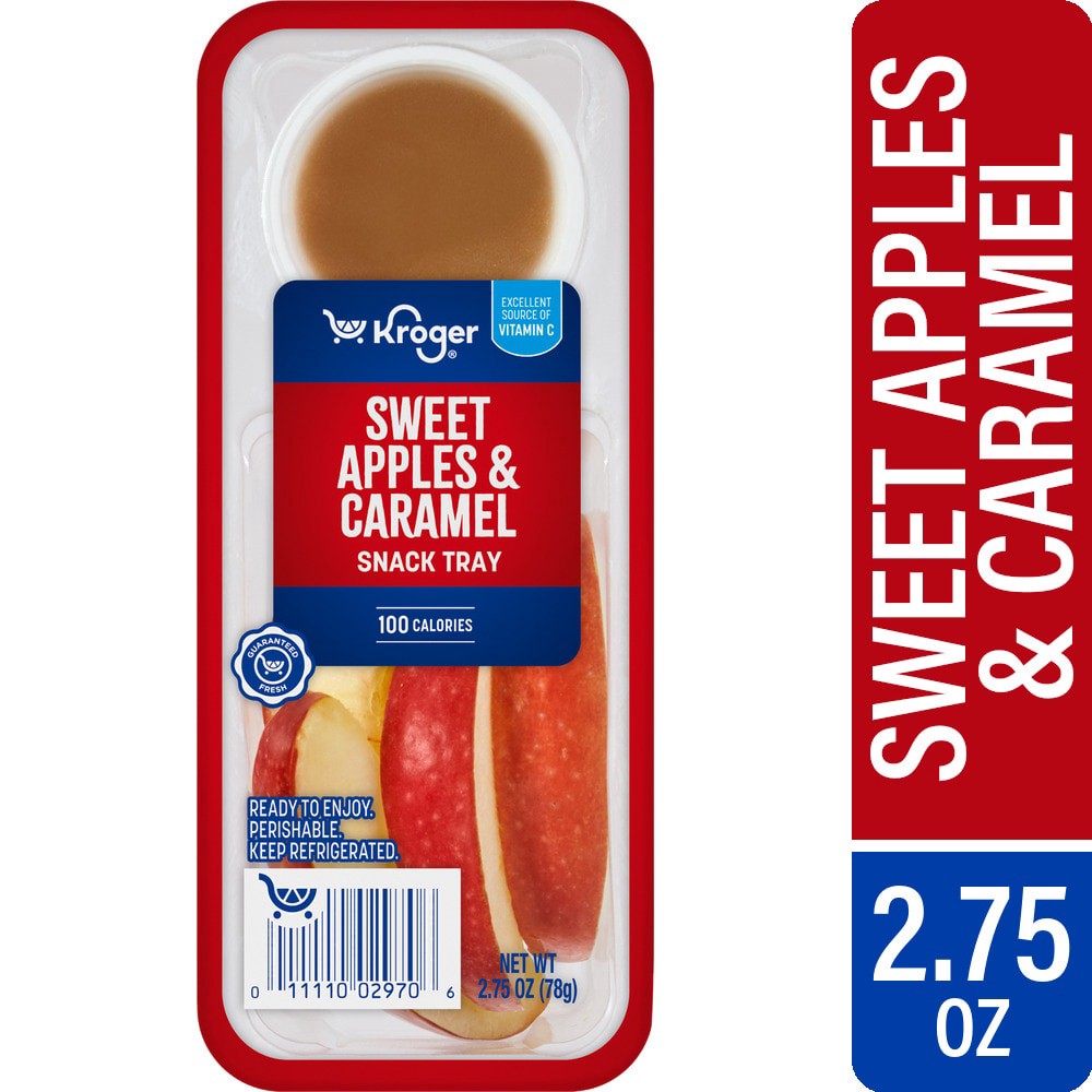 slide 1 of 2, Kroger Sweet Apples & Caramel Snack Tray, 2.75 oz