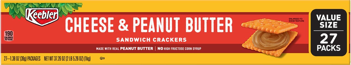 slide 7 of 9, Keebler Cheese and Peanut Butter Sandwich Crackers, 37.26 oz