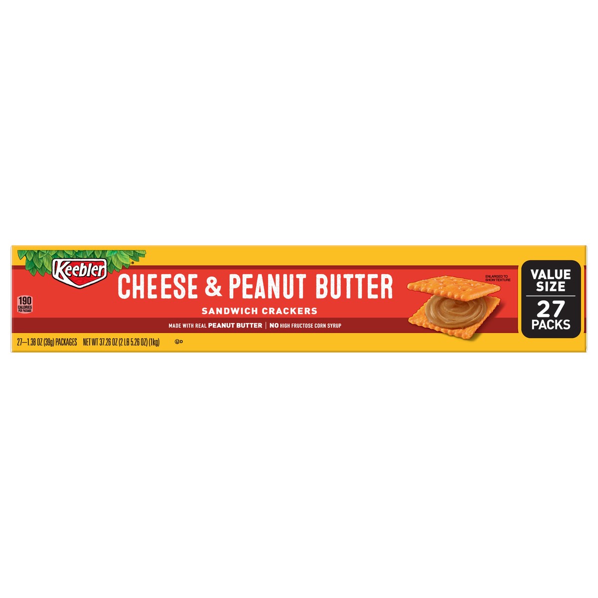 slide 1 of 9, Keebler Cheese and Peanut Butter Sandwich Crackers, 37.26 oz