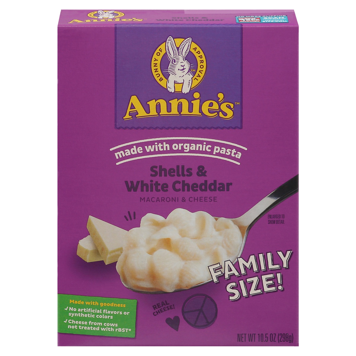 slide 1 of 1, Annie's Family Size Shells & White Cheddar Macaroni & Cheese 10.5 oz, 10.5 oz