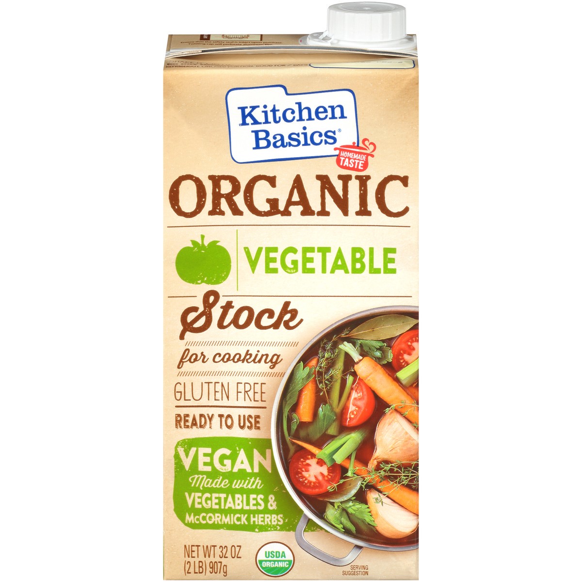 slide 1 of 9, Kitchen Basics Organic Vegetable Stock, 32 oz, 