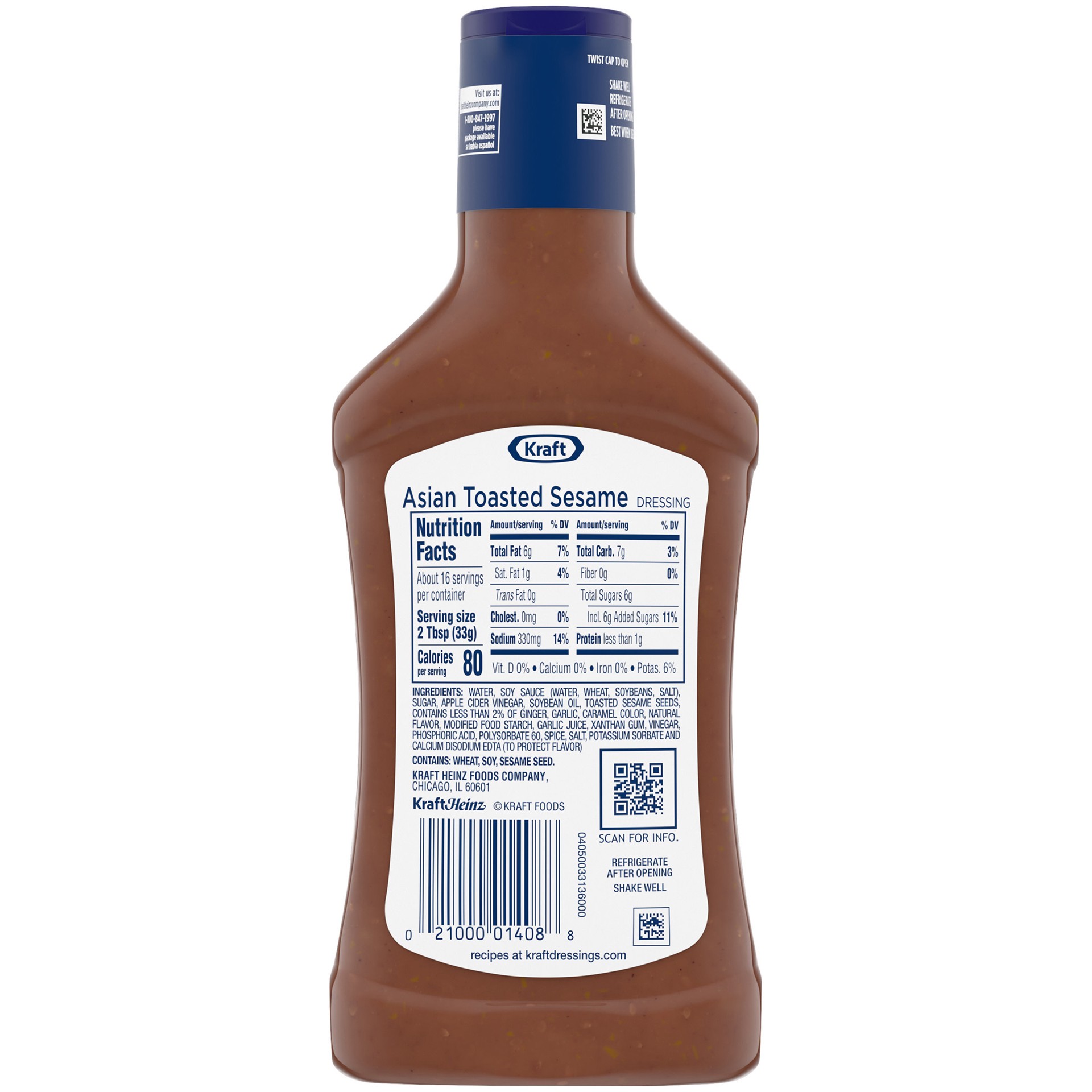 slide 3 of 5, Kraft Asian Toasted Sesame Salad Dressing, 16 fl oz Bottle, 16 fl oz