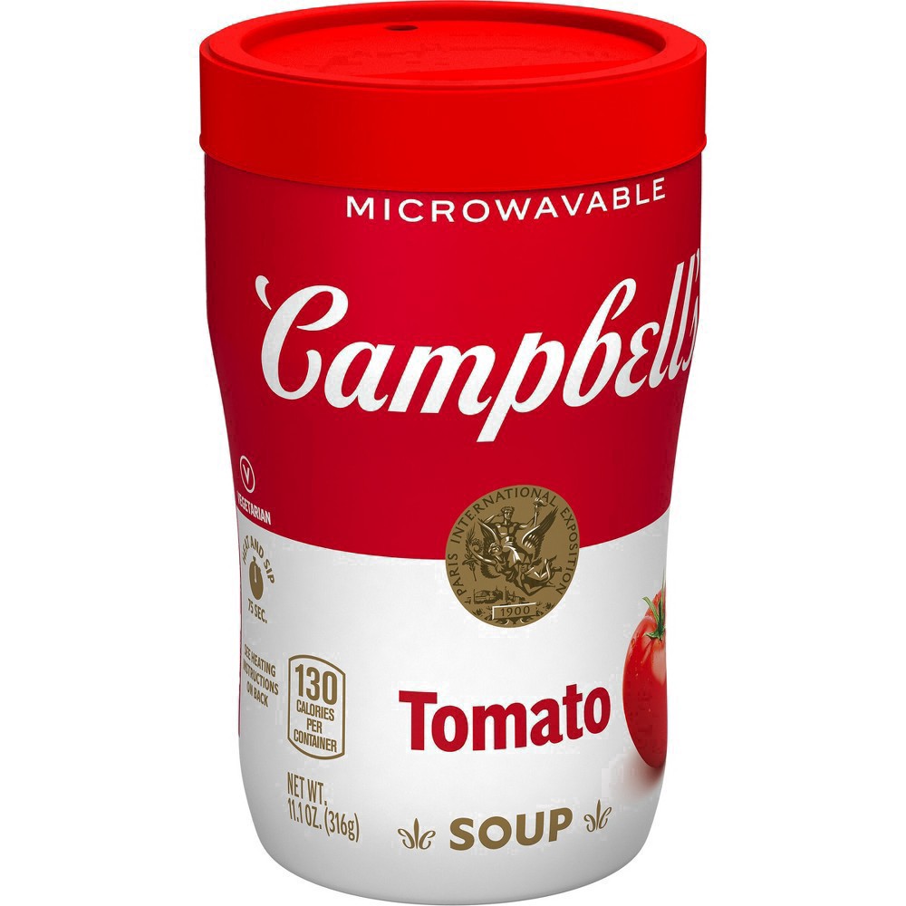 slide 18 of 81, Campbell's Sipping Soup, Classic Tomato Soup, 11.1 oz Microwavable Cup, 10.75 oz