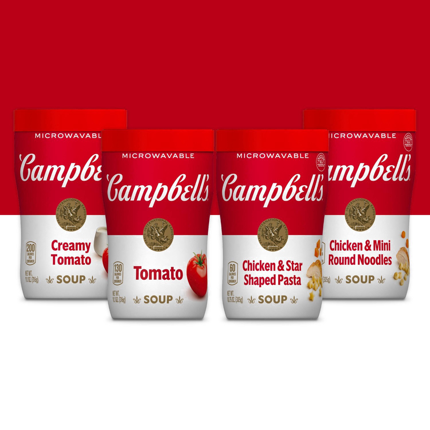 slide 50 of 81, Campbell's Sipping Soup, Classic Tomato Soup, 11.1 oz Microwavable Cup, 10.75 oz